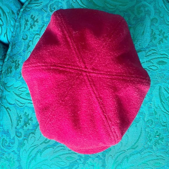 VINTAGE 90's Betmar New York Newsboy Red Wool Hat Unisex - Picture 9 of 9